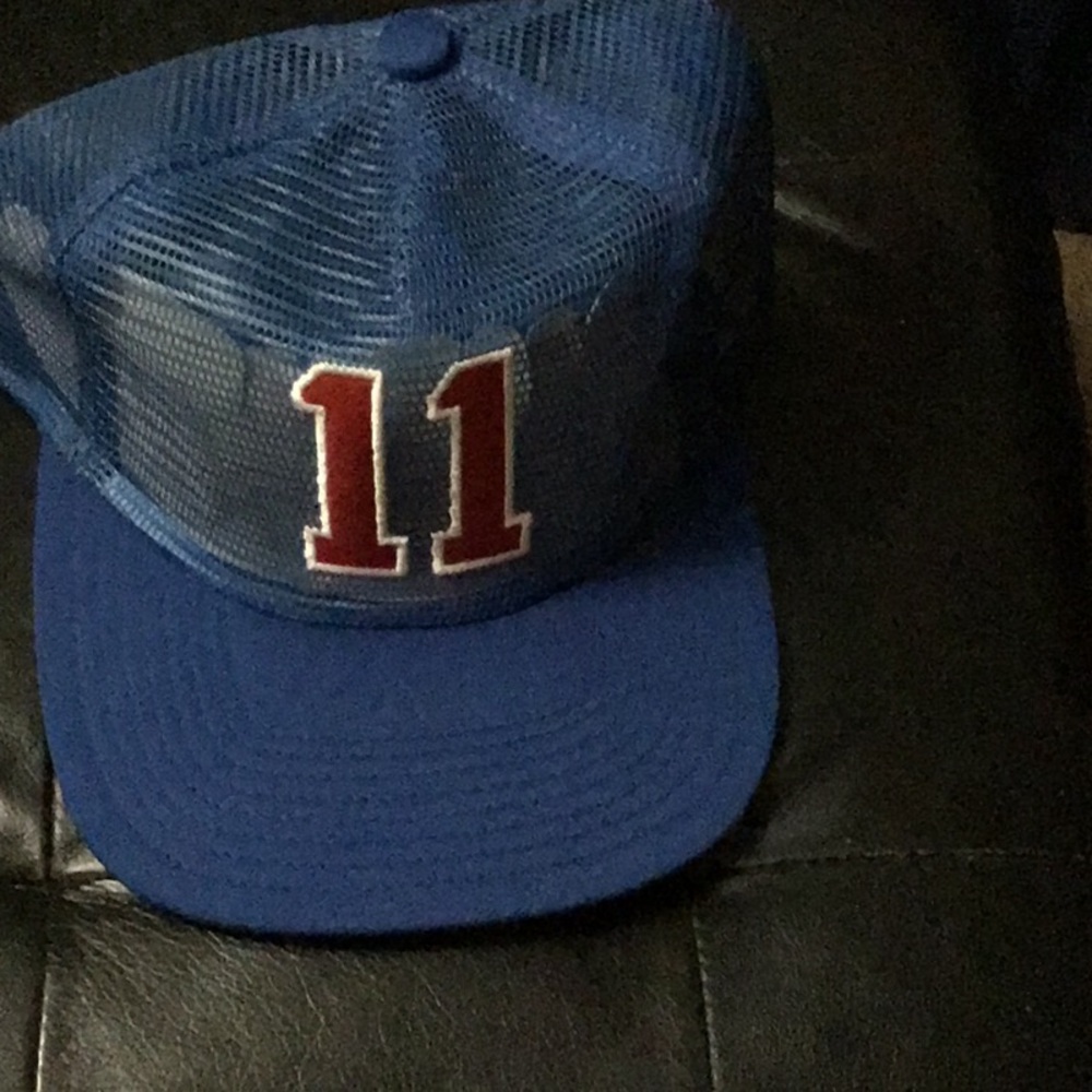 Blue Mesh Cap with Red Number 11